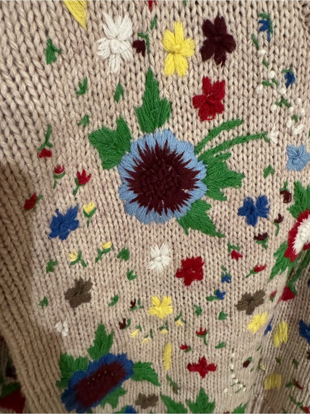 Zara Multi-Colored 3D Floral Embroidered Knit Sweater - Picture 7 of 9